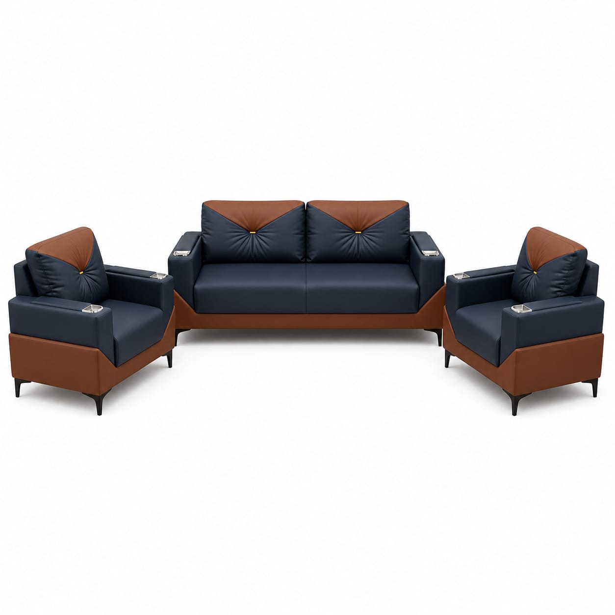 ZFT A22 Executive PU Leather Office Sofa Set (3+1+1) - Image 3