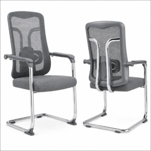 ZX D-215 High Back Ergonomic Mesh Visitor Chair with Chrome Sled Base for Office, Reception & Conference Rooms