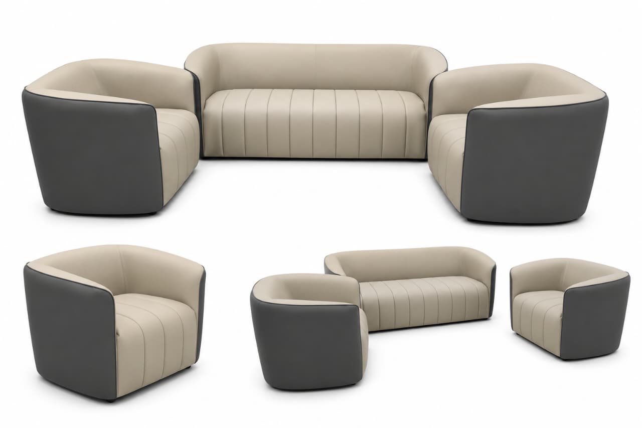 ZFT 2311 Modern PU Leather Sofa Set (3+1+1) - Image 2